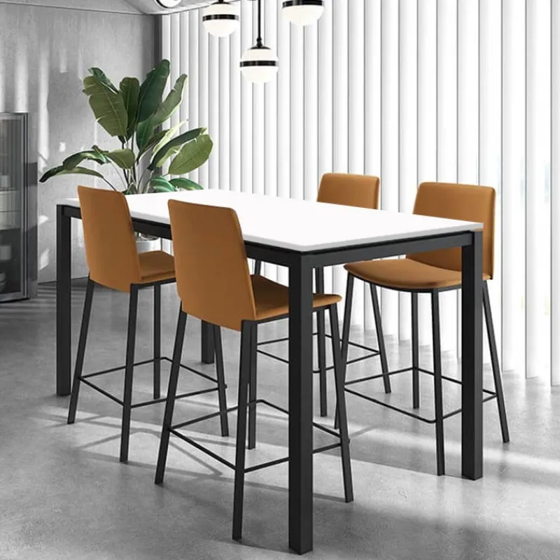 Perfecta Vicenza Table haute snack en stratifié avec pieds en métal> Table De Cuisine