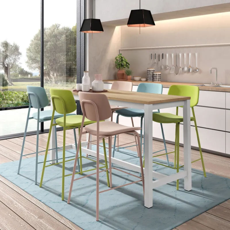 Perfecta Vienna Table haute de cuisine hauteur 90 cm en stratifié et métal> Table De Cuisine|Table Pour Petit Espace