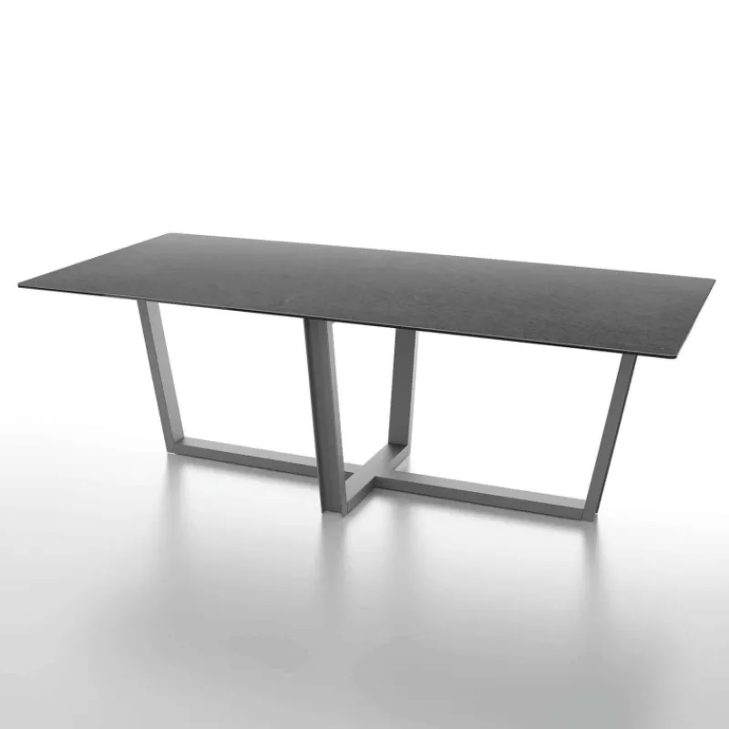 Dexo Viktor Table de séjour design en céramique rectangulaire pieds en métal> Table De Salle à Manger