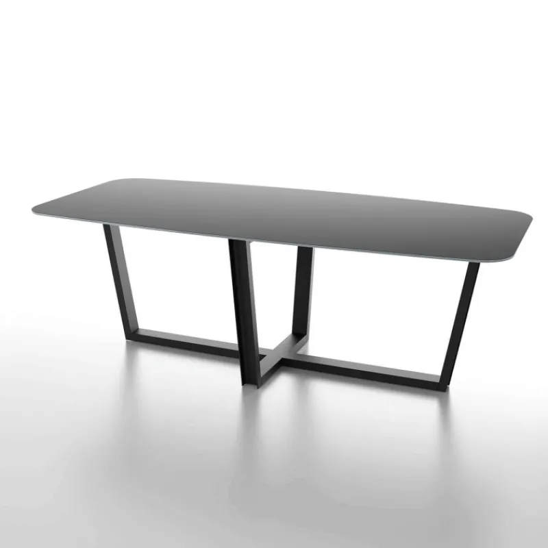 Dexo Viktor Table en céramique design forme tonneau avec pieds modernes> Table De Salle à Manger