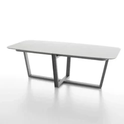 Dexo Viktor Table tonneau en verre design et piétement en métal> Table De Salle à Manger