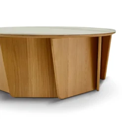 Dasras Volute Table basse ronde en bois et céramique><noscript><img width=