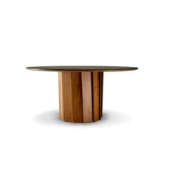 Dasras Volute Table ronde en bois et céramique design><noscript><img width=