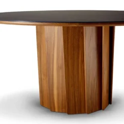 Dasras Volute Table ronde en bois et céramique design><noscript><img width=