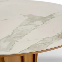 Dasras Volute Table ronde en bois et céramique design><noscript><img width=