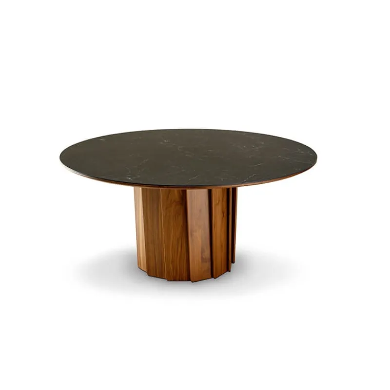 Dasras Volute Table ronde en bois et céramique design> Table De Salle à Manger