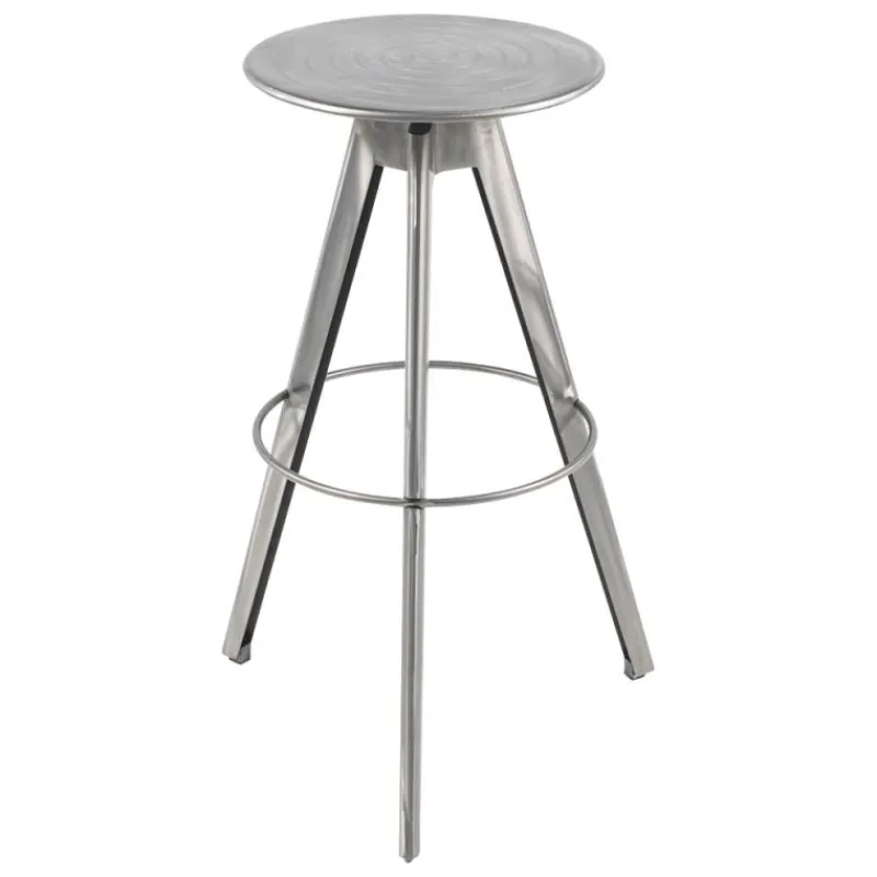 Carrier Vérone ® Tabouret de bar industriel pivotant sans dossier en métal brossé> Tabouret De Bar (assise +/- 80 Cm)