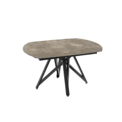 Akante WarholTable moderne en céramique extensible avec pied central design en métal noir> Table De Salle à Manger