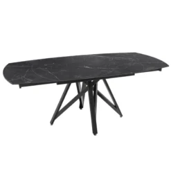 Akante WarholTable moderne en céramique extensible avec pied central design en métal noir><noscript><img width=