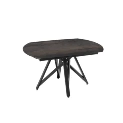 Akante WarholTable moderne en céramique extensible avec pied central design en métal noir><noscript><img width=