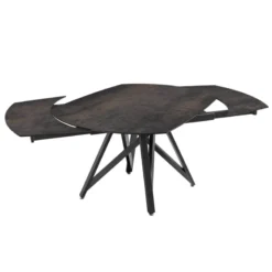 Akante WarholTable moderne en céramique extensible avec pied central design en métal noir><noscript><img width=