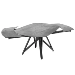 Akante WarholTable moderne en céramique extensible avec pied central design en métal noir><noscript><img width=