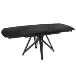 Akante WarholTable moderne en céramique extensible avec pied central design en métal noir><noscript><img width=