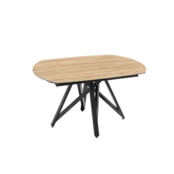Akante WarholTable moderne en céramique extensible avec pied central design en métal noir><noscript><img width=