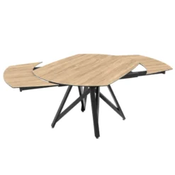 Akante WarholTable moderne en céramique extensible avec pied central design en métal noir><noscript><img width=