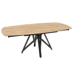 Akante WarholTable moderne en céramique extensible avec pied central design en métal noir><noscript><img width=