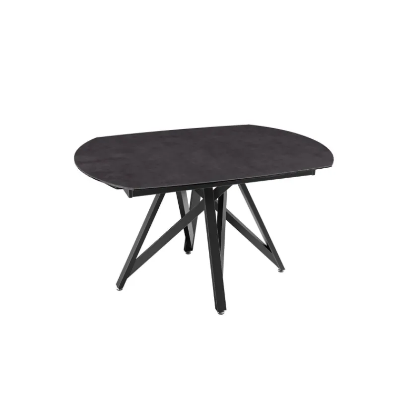 Akante WarholTable moderne en céramique extensible avec pied central design en métal noir> Table De Salle à Manger