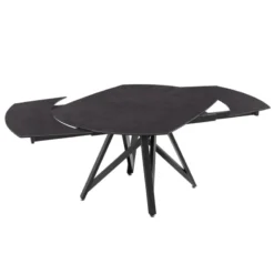 Akante WarholTable moderne en céramique extensible avec pied central design en métal noir><noscript><img width=
