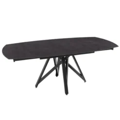 Akante WarholTable moderne en céramique extensible avec pied central design en métal noir><noscript><img width=