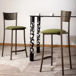 Carrier Wasabi ® Tabouret haut assise en tissu et structure en métal fabrication française> Tabouret Snack (assise +/- 65 Cm)|Tabouret De Bar (assise +/- 80 Cm)