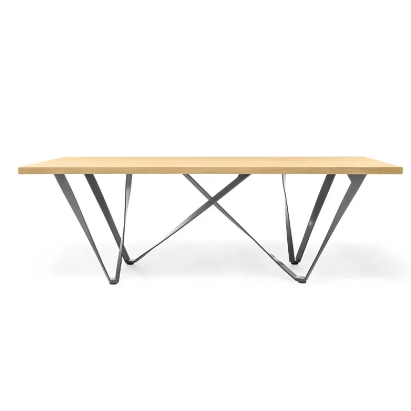 Tomasella Wave Table design rectangulaire avec pied en métal> Table De Salle à Manger