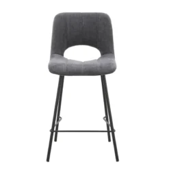 WilliamTabouret cosy en tissu avec pieds en métal noir><noscript><img width=