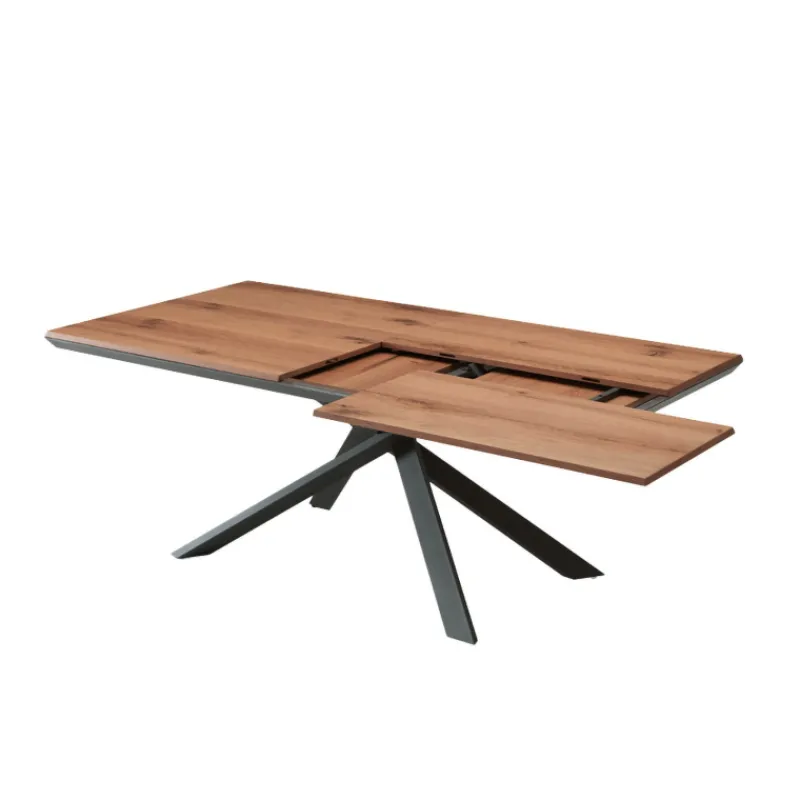 Ozzio 4x4 Table design extensible rectangulaire en bois et métal> Table De Salle à Manger