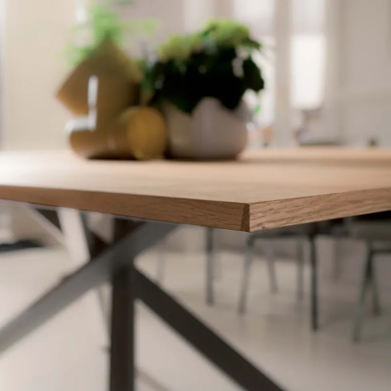 Ozzio 4x4 Table design extensible rectangulaire en bois et métal> Table De Salle à Manger