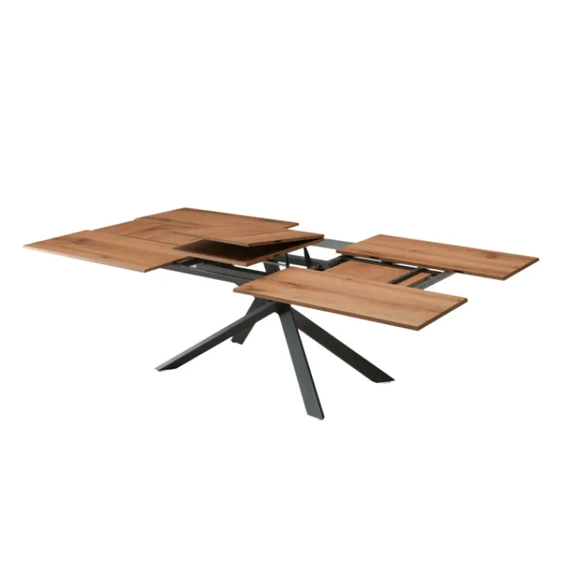 Ozzio 4x4 Table design extensible rectangulaire en bois et métal> Table De Salle à Manger