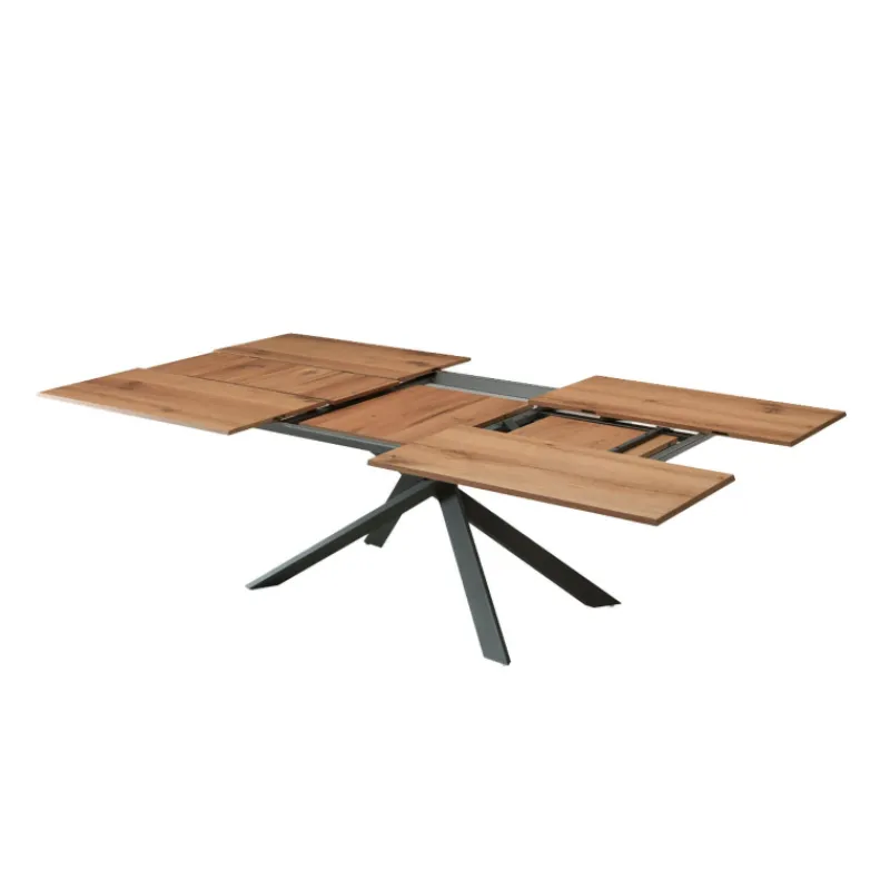 Ozzio 4x4 Table design extensible rectangulaire en bois et métal> Table De Salle à Manger
