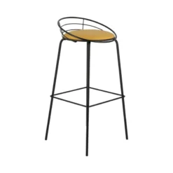 Carrier Yaël ® Tabouret haut français rembourré en métal et simili><noscript><img width=