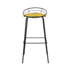 Carrier Yaël ® Tabouret haut français rembourré en métal et simili><noscript><img width=