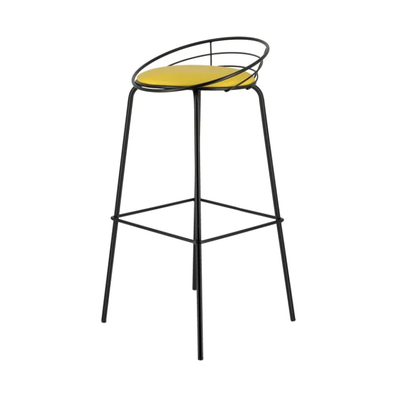 Carrier Yaël ® Tabouret haut français rembourré en métal et simili> Tabouret Hauteur Sur-mesure|Tabouret Snack (assise +/- 65 Cm)