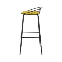 Carrier Yaël ® Tabouret haut français rembourré en métal et simili><noscript><img width=