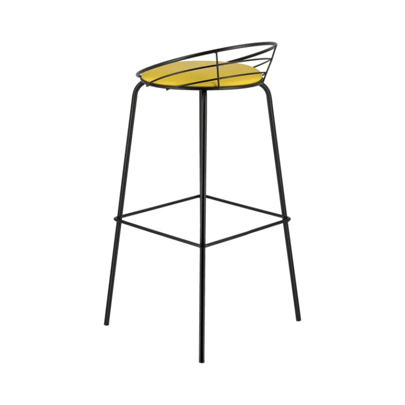 Carrier Yaël ® Tabouret haut français rembourré en métal et simili> Tabouret Hauteur Sur-mesure|Tabouret Snack (assise +/- 65 Cm)