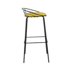 Carrier Yaël ® Tabouret haut français rembourré en métal et simili><noscript><img width=