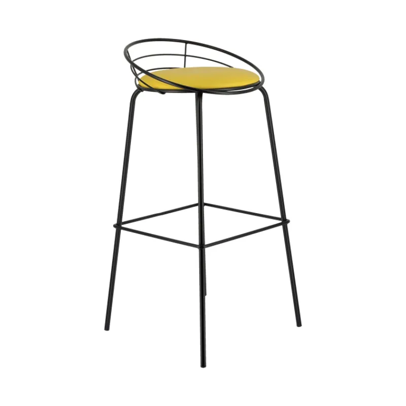 Carrier Yaël ® Tabouret haut français rembourré en métal et simili> Tabouret Hauteur Sur-mesure|Tabouret Snack (assise +/- 65 Cm)