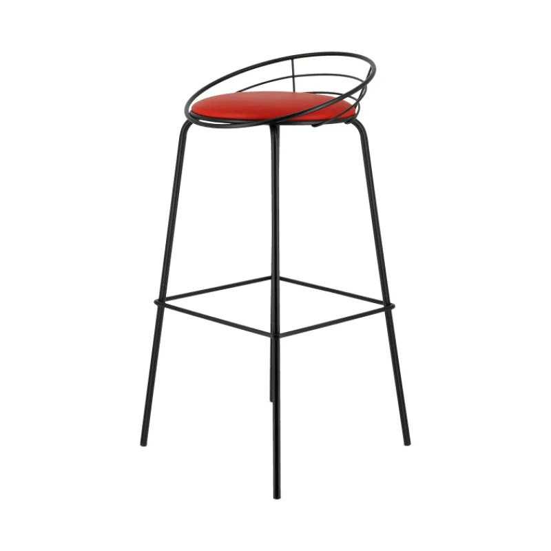 Carrier Yaël ® Tabouret haut français rembourré en métal et simili> Tabouret Hauteur Sur-mesure|Tabouret Snack (assise +/- 65 Cm)