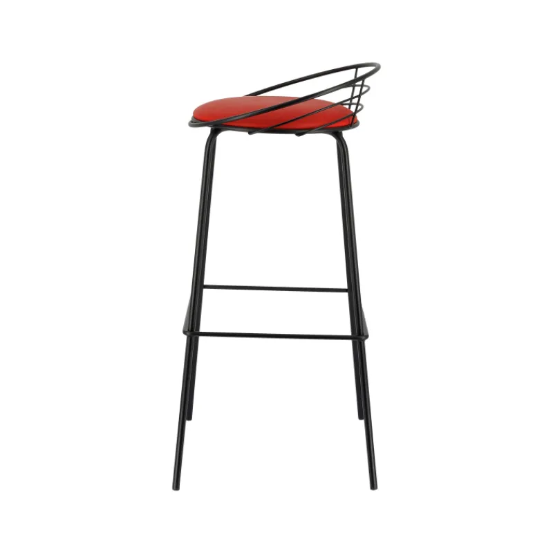 Carrier Yaël ® Tabouret haut français rembourré en métal et simili> Tabouret Hauteur Sur-mesure|Tabouret Snack (assise +/- 65 Cm)