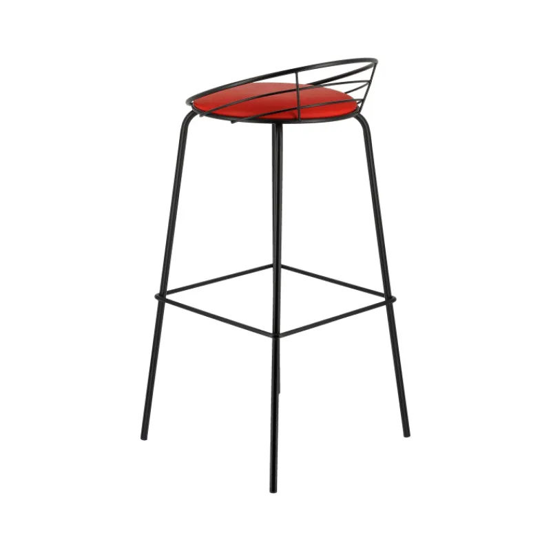 Carrier Yaël ® Tabouret haut français rembourré en métal et simili> Tabouret Hauteur Sur-mesure|Tabouret Snack (assise +/- 65 Cm)