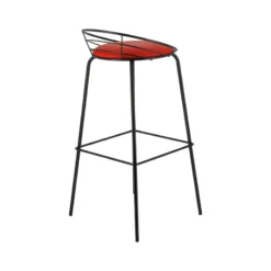 Carrier Yaël ® Tabouret haut français rembourré en métal et simili><noscript><img width=