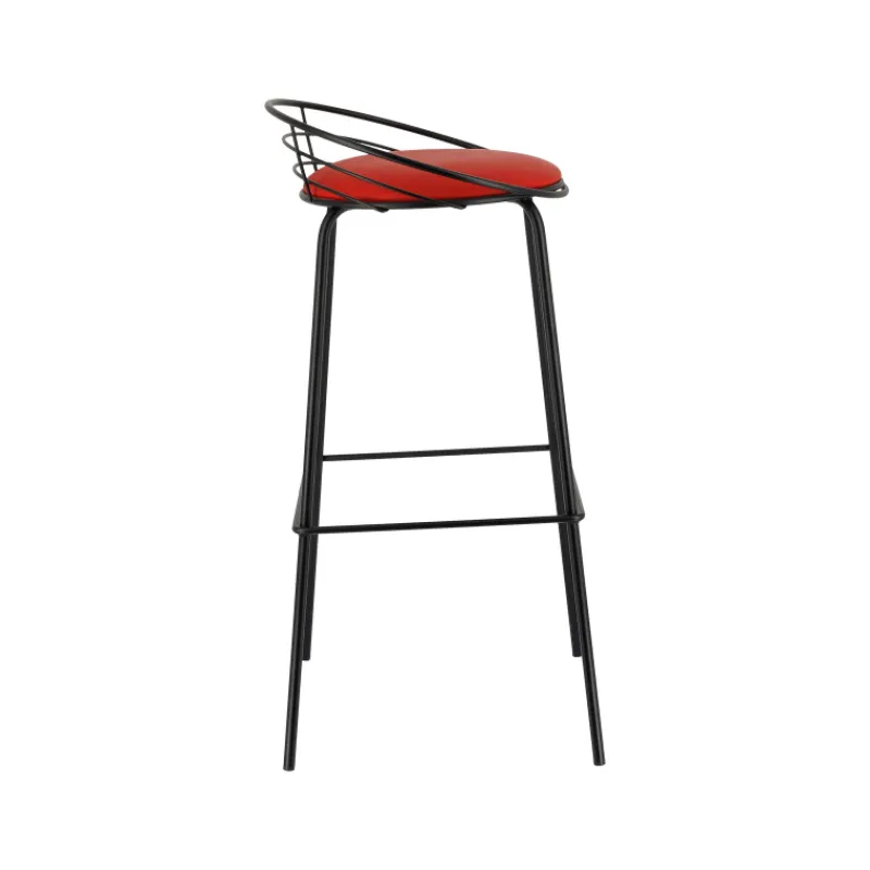 Carrier Yaël ® Tabouret haut français rembourré en métal et simili> Tabouret Hauteur Sur-mesure|Tabouret Snack (assise +/- 65 Cm)