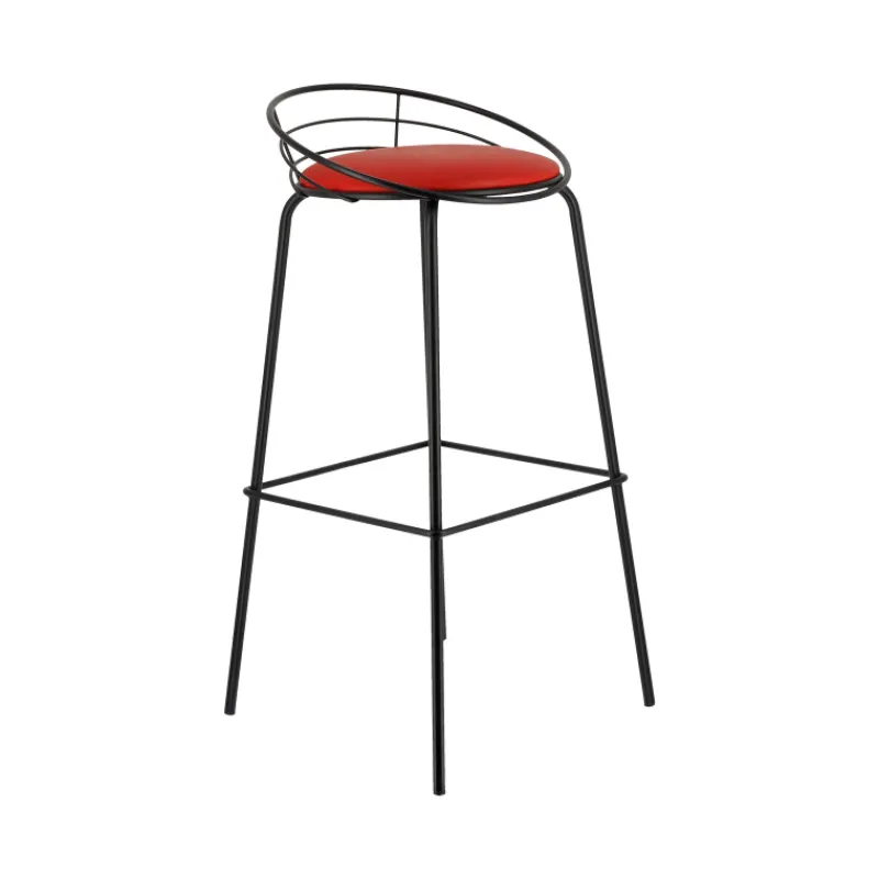 Carrier Yaël ® Tabouret haut français rembourré en métal et simili> Tabouret Hauteur Sur-mesure|Tabouret Snack (assise +/- 65 Cm)