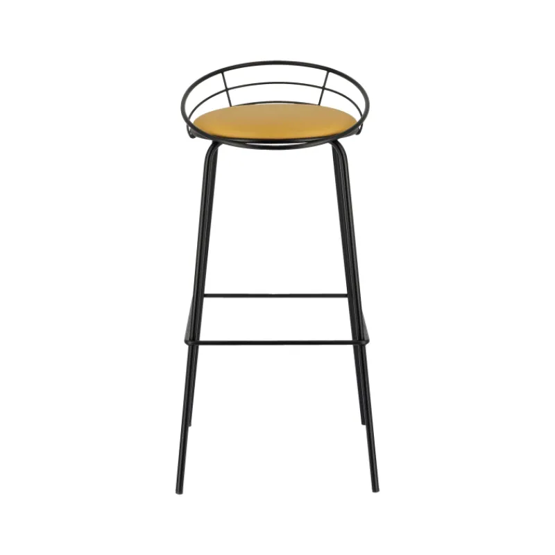 Carrier Yaël ® Tabouret haut français rembourré en métal et simili> Tabouret Hauteur Sur-mesure|Tabouret Snack (assise +/- 65 Cm)