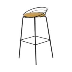 Carrier Yaël ® Tabouret haut français rembourré en métal et simili><noscript><img width=