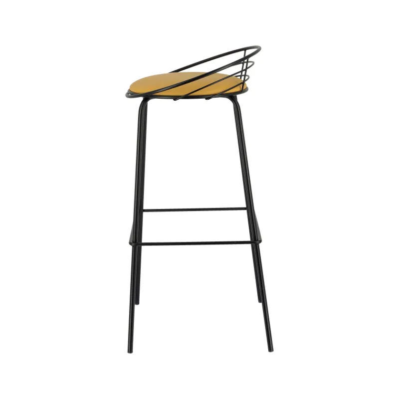 Carrier Yaël ® Tabouret haut français rembourré en métal et simili> Tabouret Hauteur Sur-mesure|Tabouret Snack (assise +/- 65 Cm)