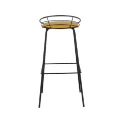 Carrier Yaël ® Tabouret haut français rembourré en métal et simili><noscript><img width=