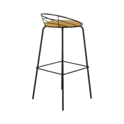 Carrier Yaël ® Tabouret haut français rembourré en métal et simili><noscript><img width=