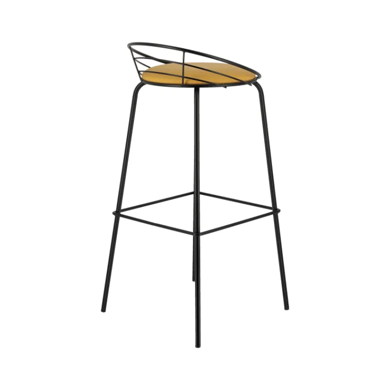 Carrier Yaël ® Tabouret haut français rembourré en métal et simili> Tabouret Hauteur Sur-mesure|Tabouret Snack (assise +/- 65 Cm)