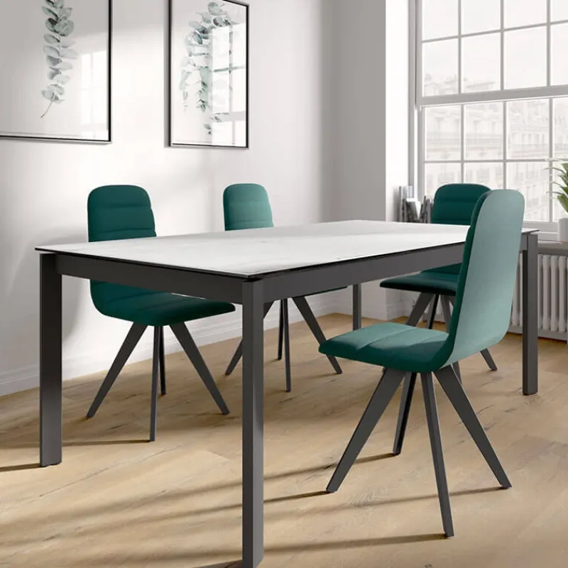 Cancio Zenit Table en céramiqueextensible avec pieds en métal> Table De Salle à Manger